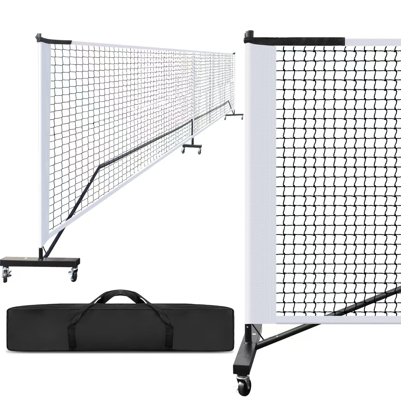 Puls8 Tournament Pickleball Net With Pole & Bag (With Wheels)