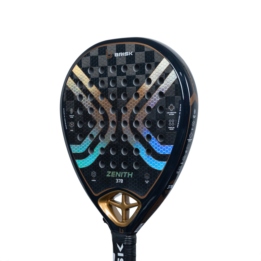 Brisk Zenith 370 Gms Padel Racquet (Designed in Spain) front view