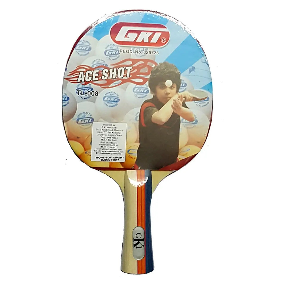 GKI Ace Shot Table Tennis Bat with Cover