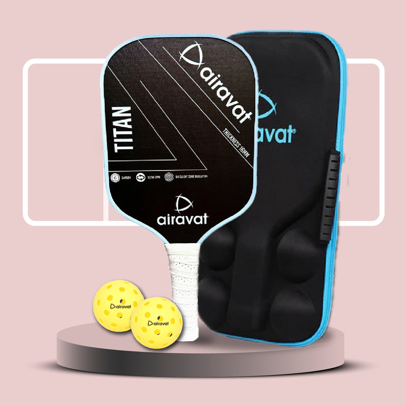 Load image into Gallery viewer, Airavat Titan Pickleball Paddle Set (1 Paddles + 2 Balls + 1 Bag/Assorted Colour)
