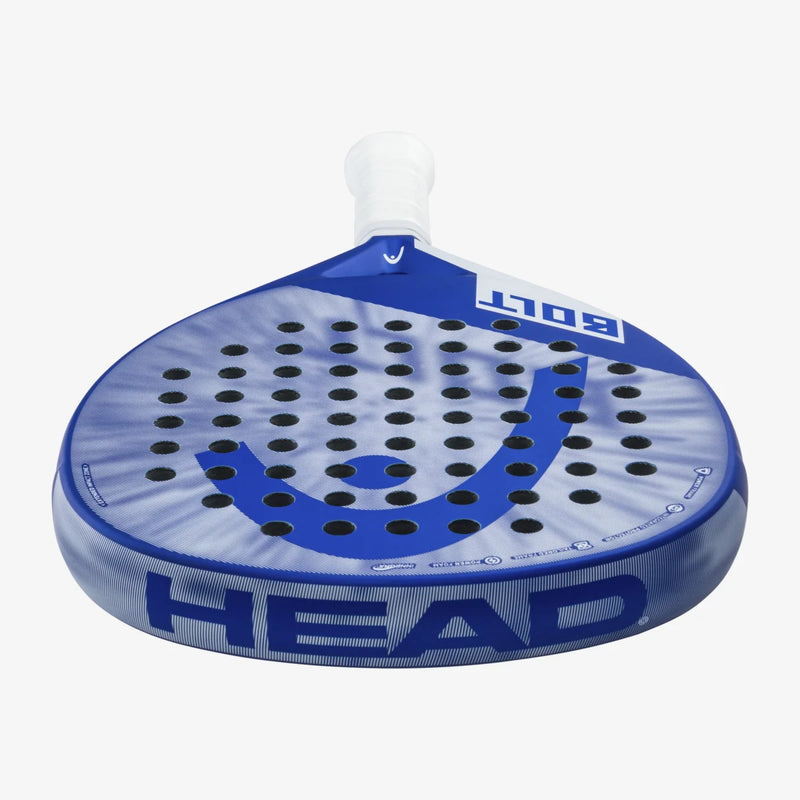 Load image into Gallery viewer, Head Bolt 2023 Padel Racquet Blue bottom view
