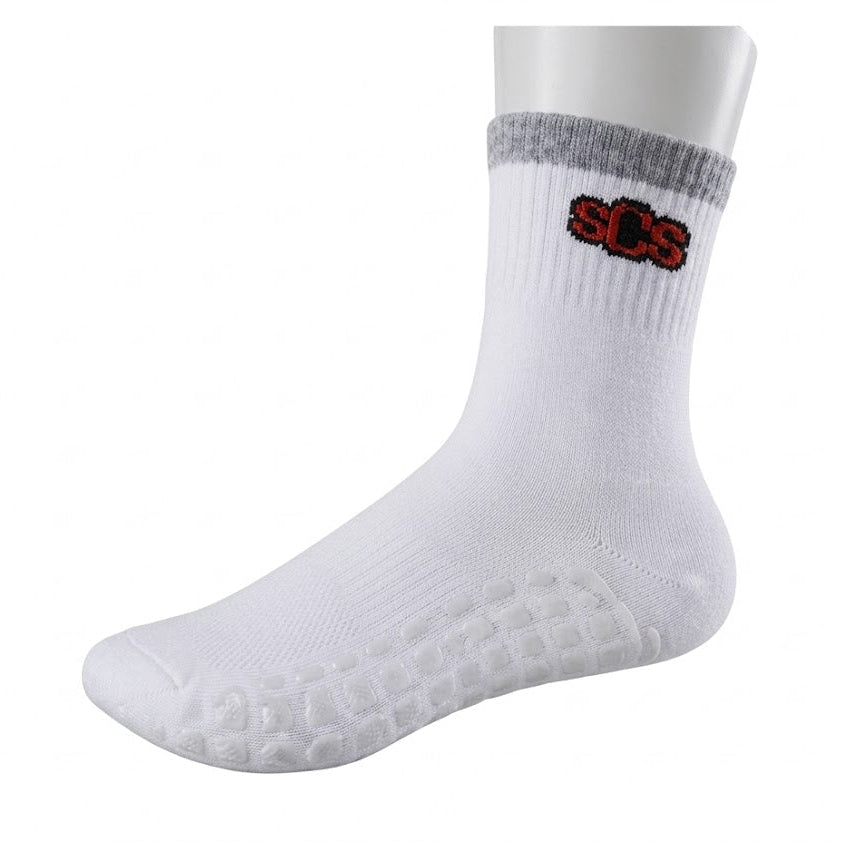 SCS Full Terry Crew Grip Running Socks