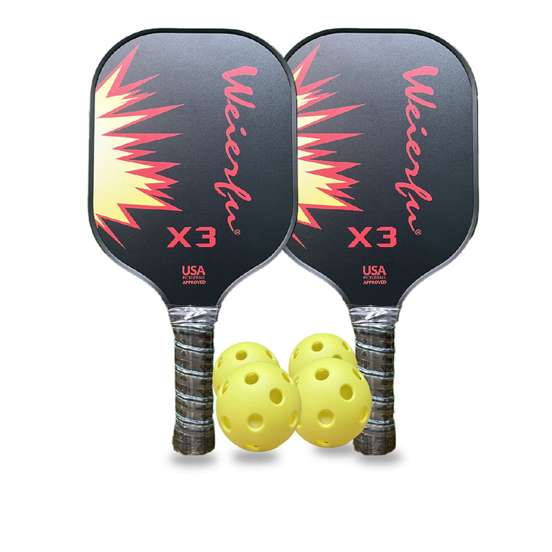 Load image into Gallery viewer, Weierfu Graphite Face Platinum Pickleball Paddle Set down
