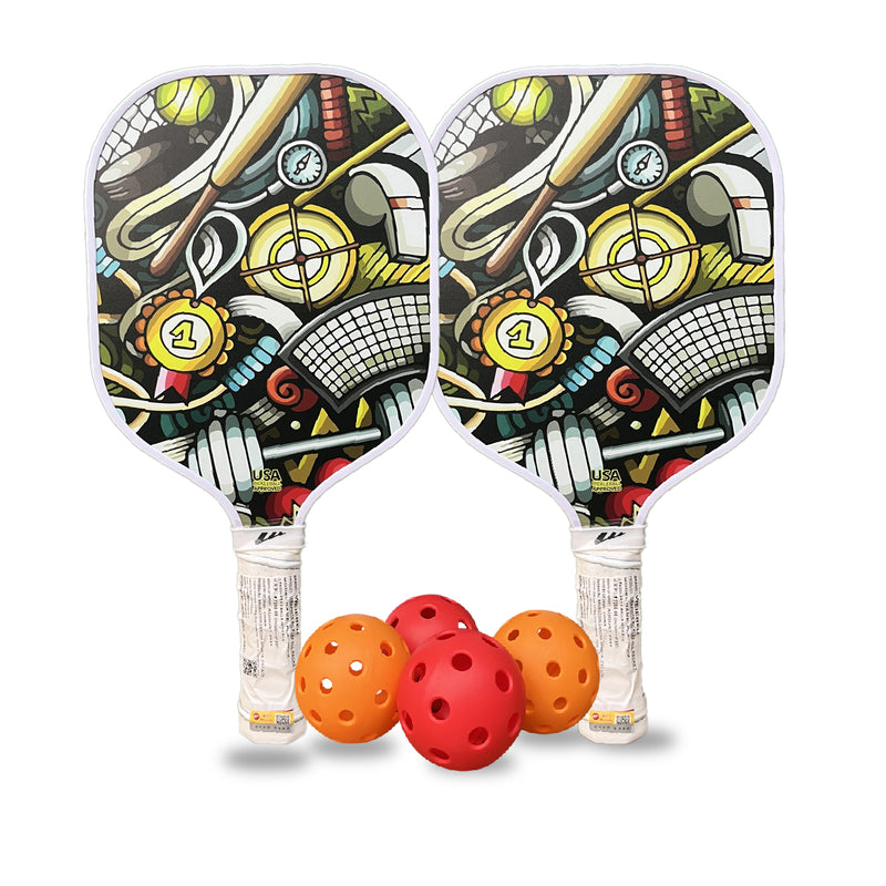 Load image into Gallery viewer, Weierfu Graphite Face Platinum Pickleball Paddle Set
