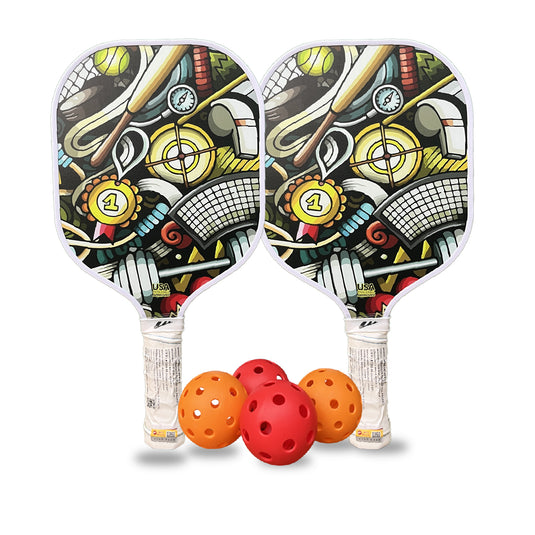 Weierfu Graphite Face Platinum Pickleball Paddle Set front with white background