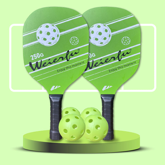 Weierfu Wooden Pickleball Paddle Set green color