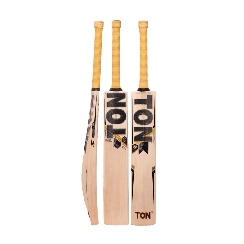 Load image into Gallery viewer, SS Ton Silver Edition English Willow Cricket Bat , White Background , Front View Side View , Back View
