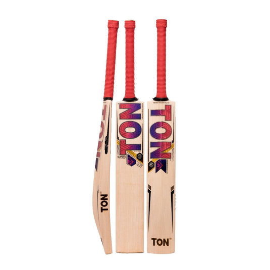 SS Ton Super English Willow Cricket Bat White Background Front View Side View English Willow Bat 