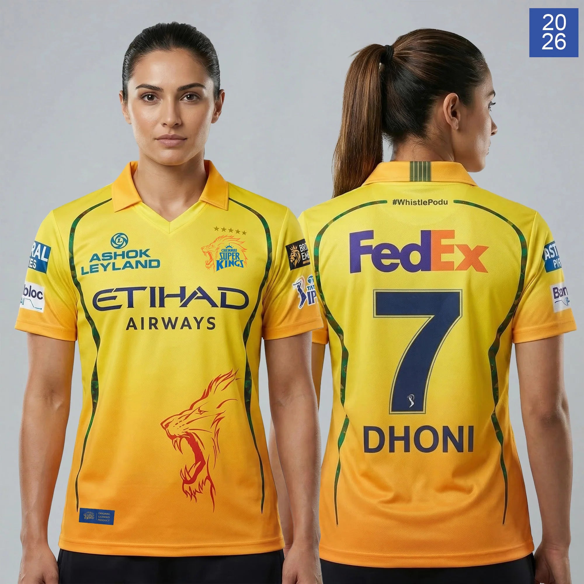 CSK Match Jersey 2026 Dhoni 7 Cricket Apparel