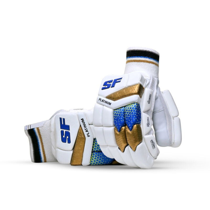 Load image into Gallery viewer, SF Platinum Cricket Batting Gloves Front Image
