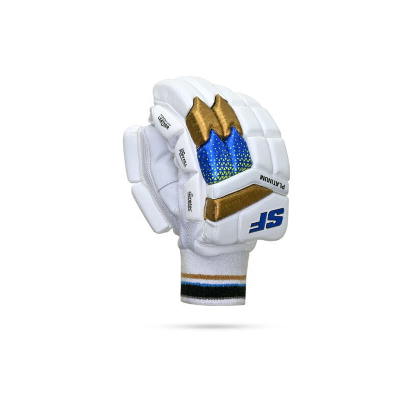 Load image into Gallery viewer, SF Platinum Cricket Batting Gloves Back Image
