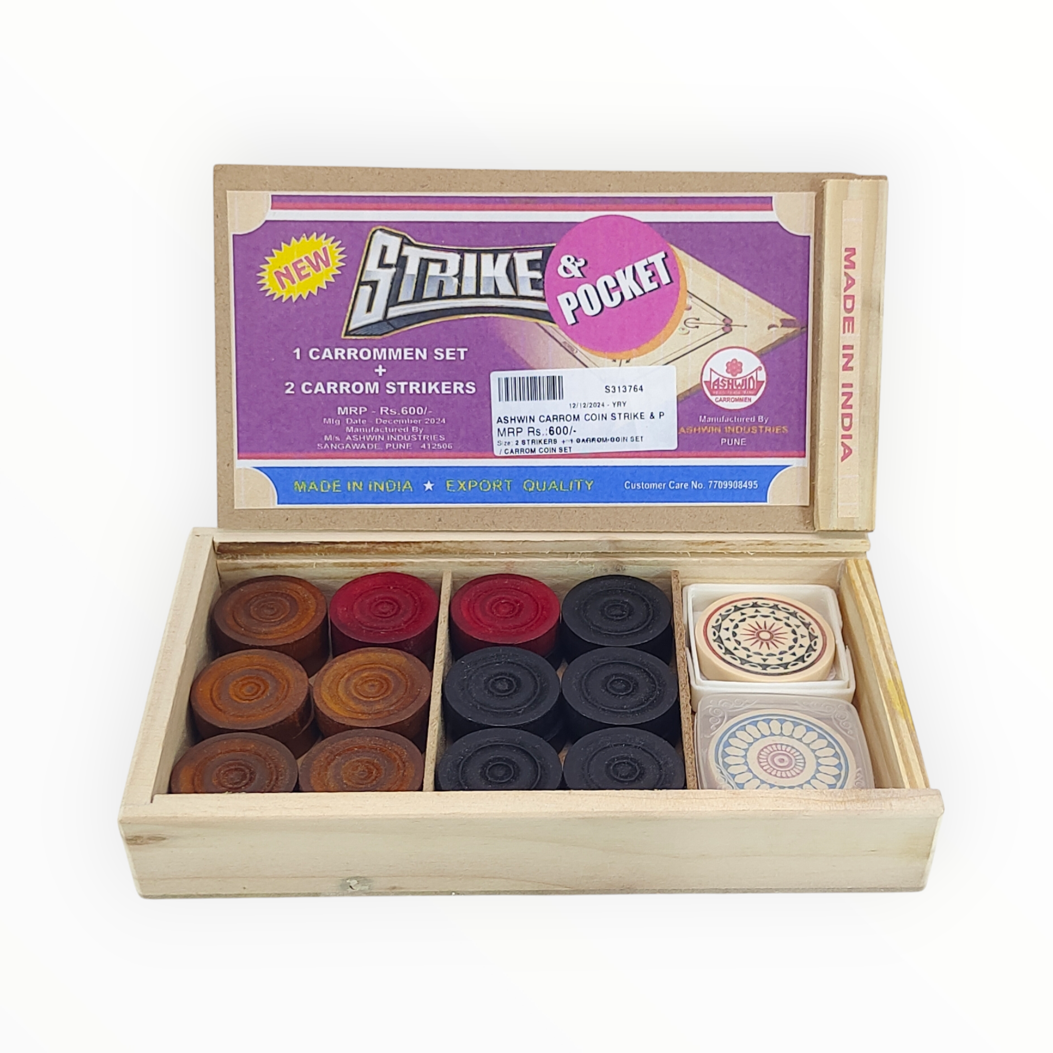 Ashwin Carrom Coin Strike & Pocker