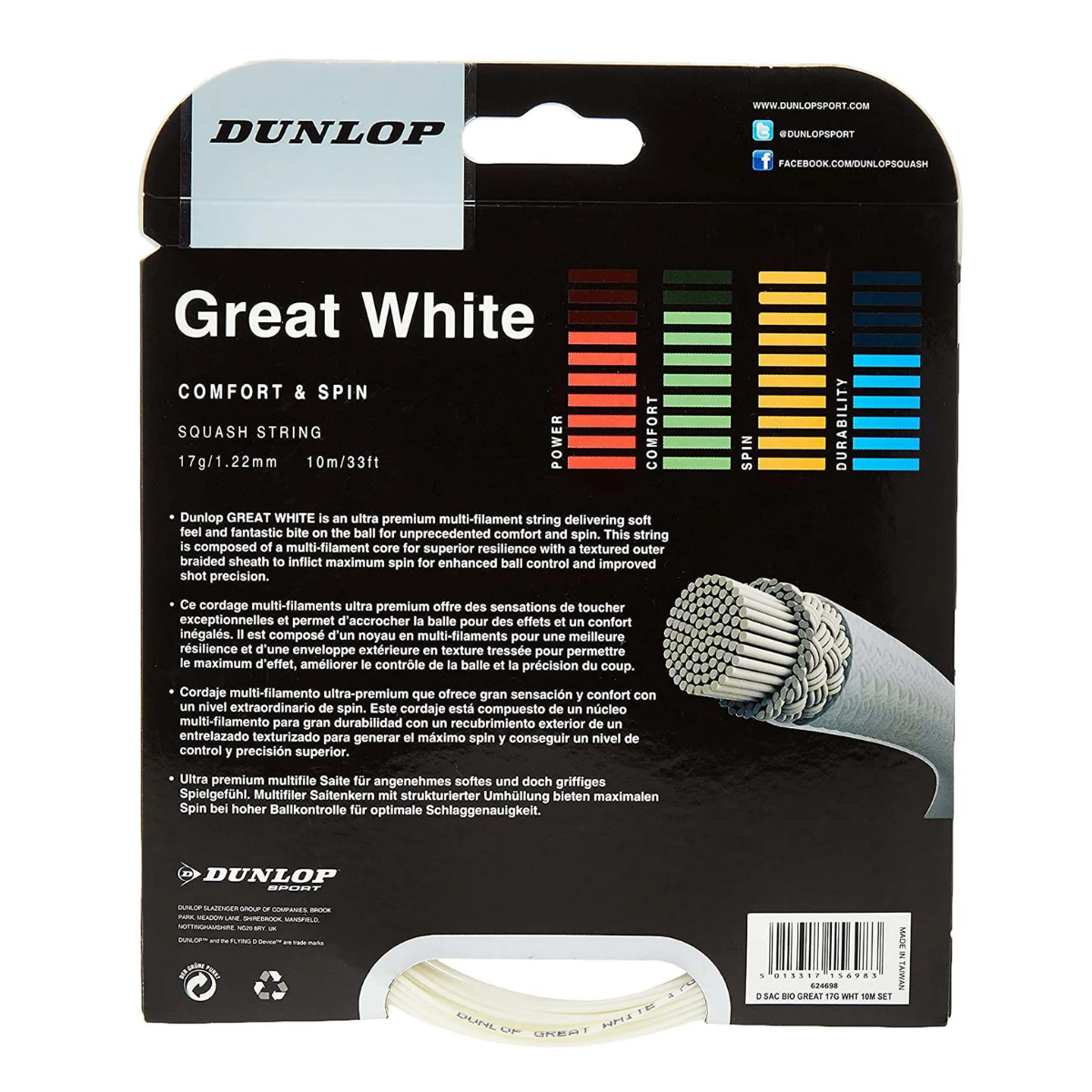 Dunlop Bio Great 17g Squash String