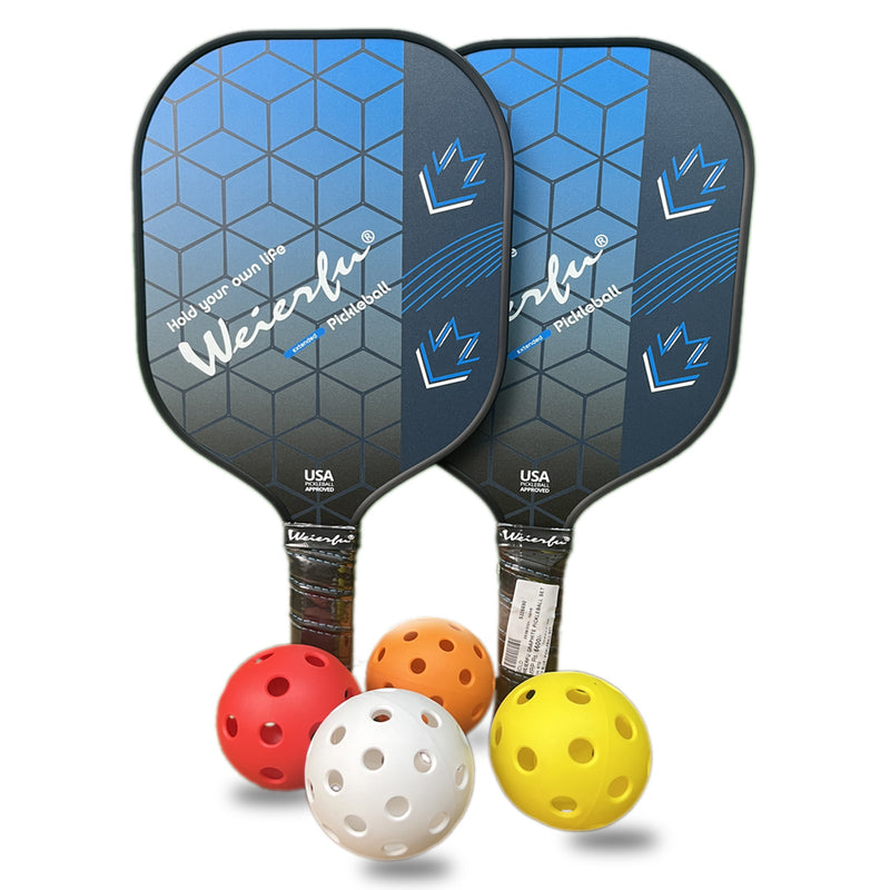 Load image into Gallery viewer, Weierfu Graphite Face Gold Pickleball Paddle Set
