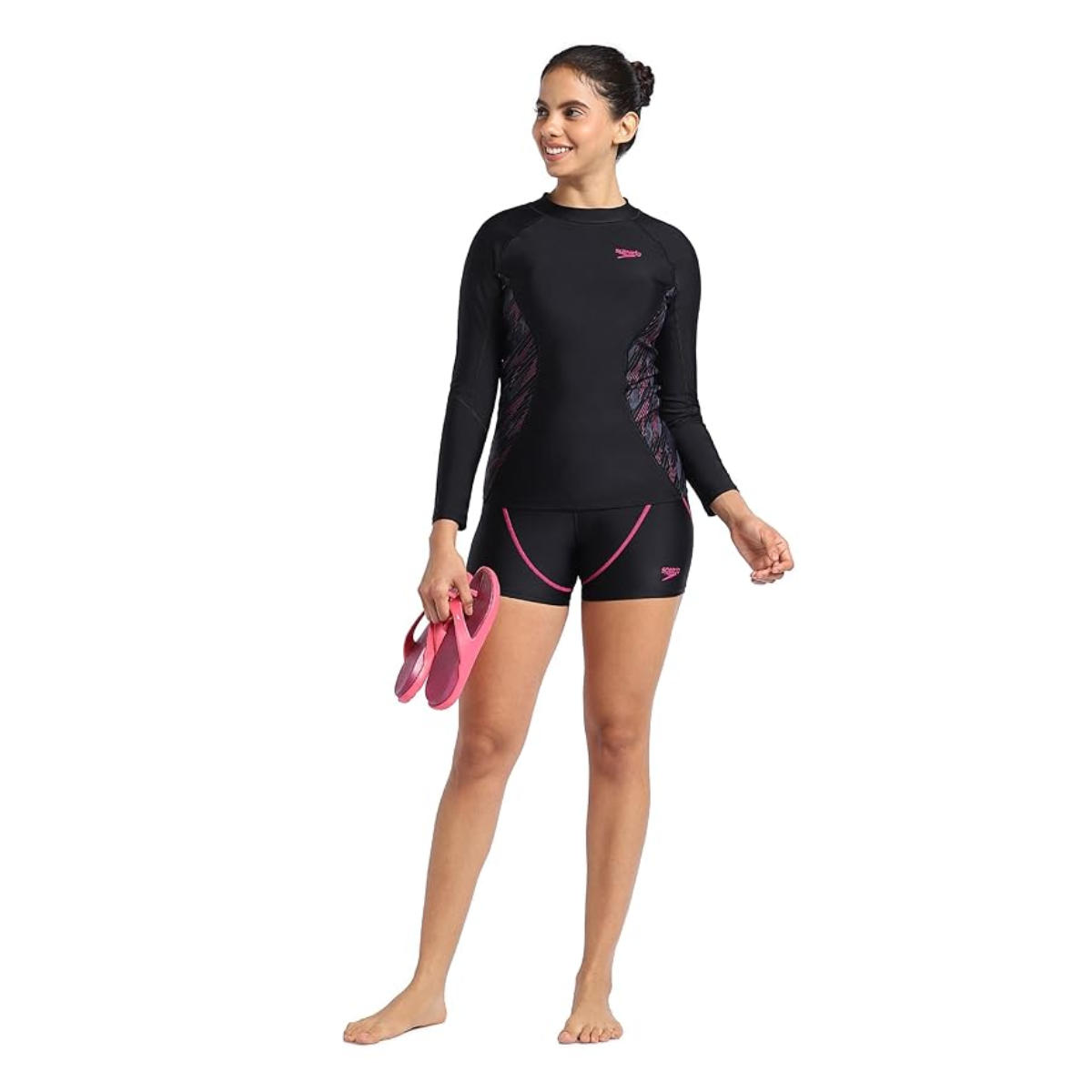 Speedo AF Hypboom Long Sleeve Rash Top Swimming Costume Female