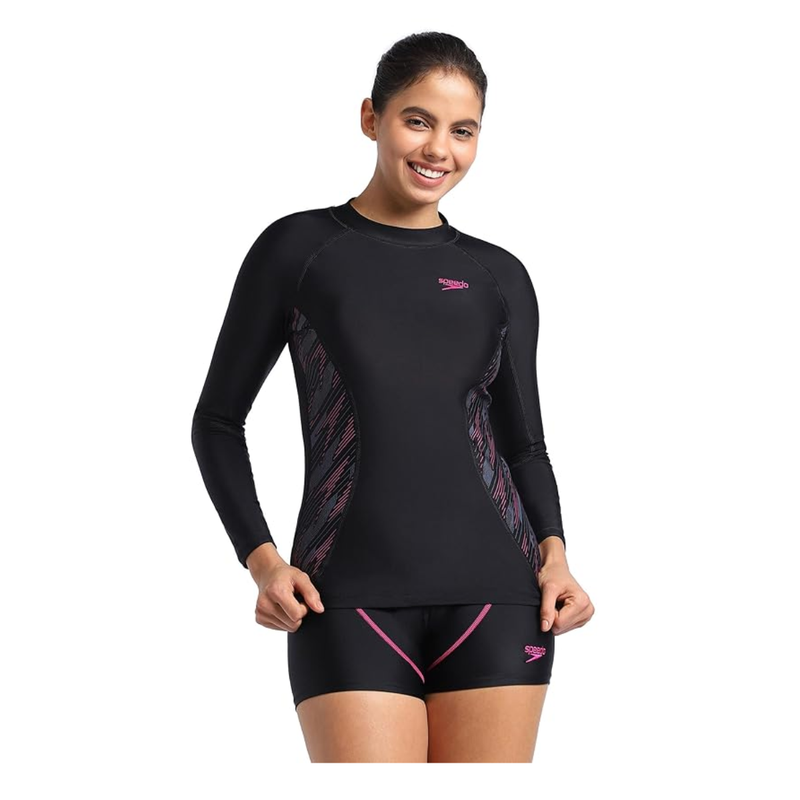 Load image into Gallery viewer, Speedo AF Hypboom Long Sleeve Rash Top Swimming Costume Female
