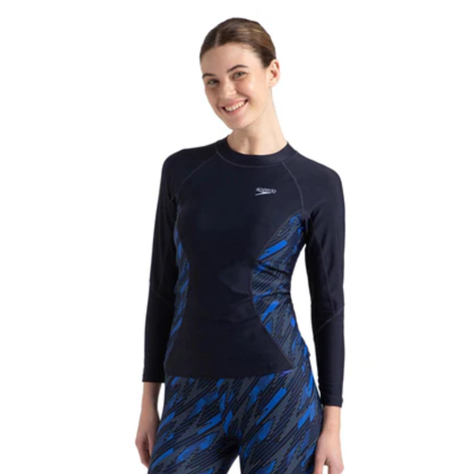 Speedo AF Hypboom Long Sleeve Rash Top Swimming Costume Female