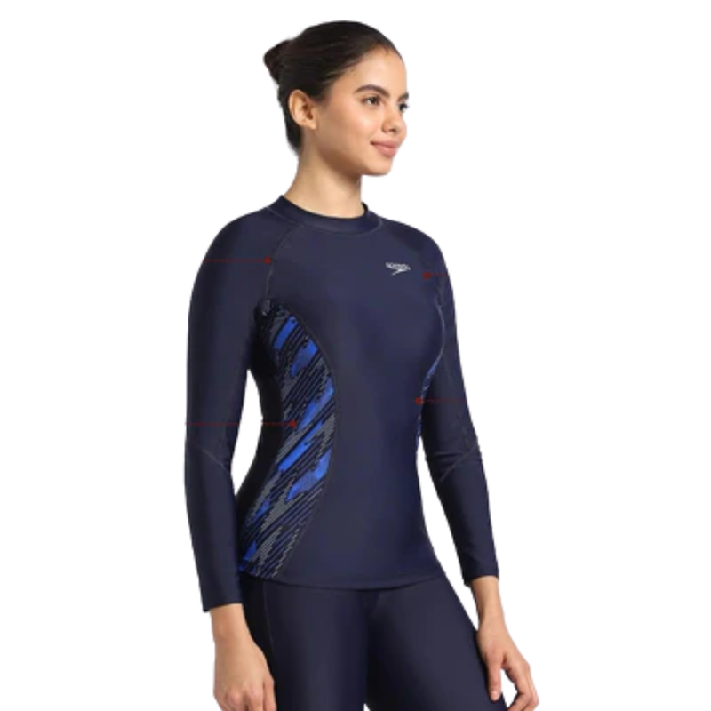 Load image into Gallery viewer, Speedo AF Hypboom Long Sleeve Rash Top Swimming Costume Female

