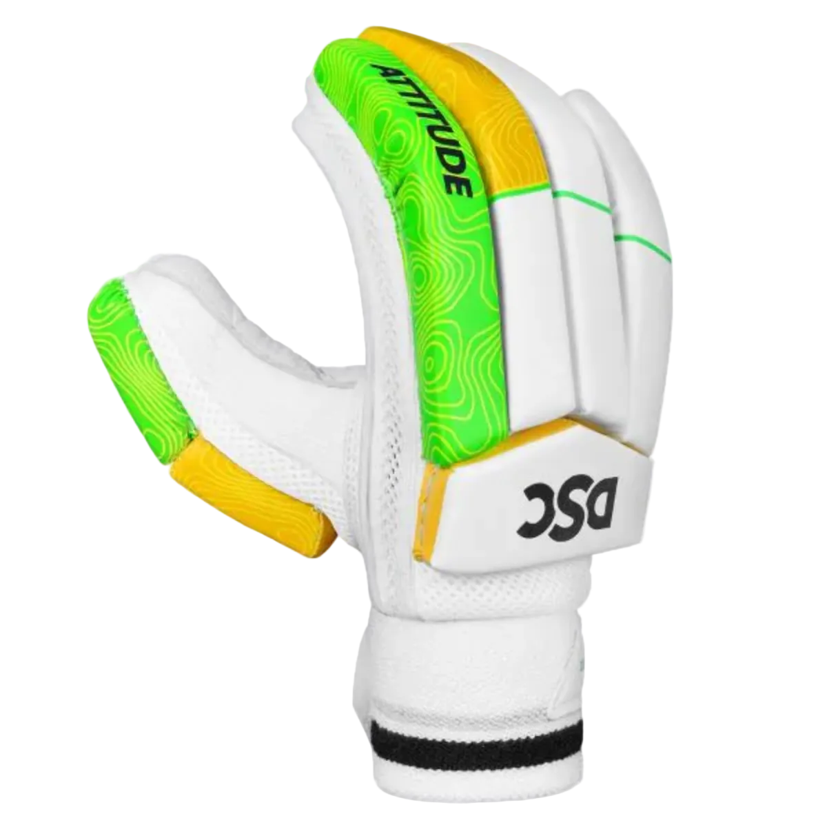 DSC Attitude Grn/Ylw 2024 Cricket Batting Gloves