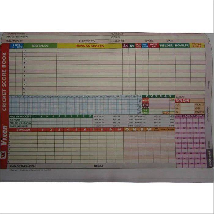 Vixen 951 Premium Gold Cricket Score Book