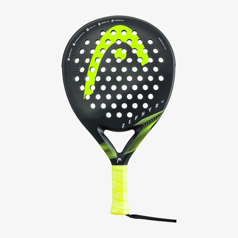 Load image into Gallery viewer, Head Zephyr UL 2023 Padel Racquet black yellow front
